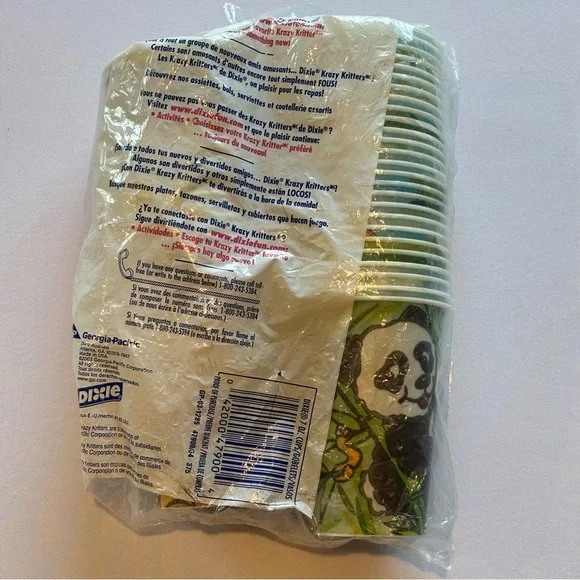 VINTAGE Dixie Krazy Kritters Disposable Cups Open Bag 7oz Cups - Picture 4 of 4